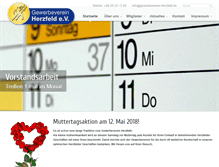 Tablet Screenshot of gewerbeverein-herzfeld.de